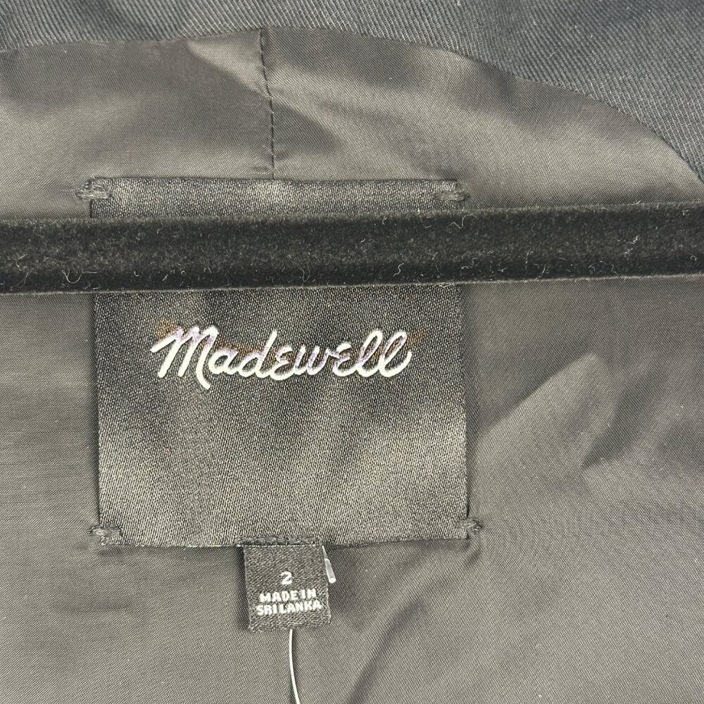 Madewell Scoopneck Cutaway Black Button Vest Top Size 2 Tailored Career Chic NWT - Picture 6 of 11